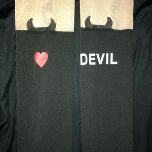 Devil and striped tights